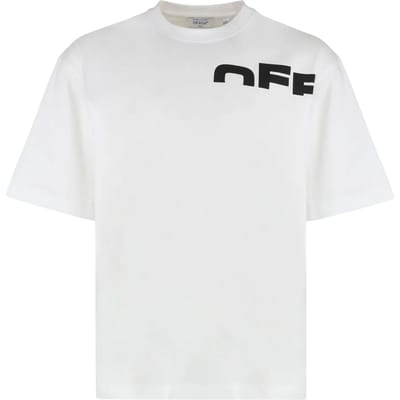 Off White Heren Shred Skater T-Shirt (Wit, Zwart)