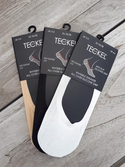 Teckel - Invisible sneaker All Over Silicone 10 paar - Wit - Footies Multipack Kousenvoetje Maat 35/38