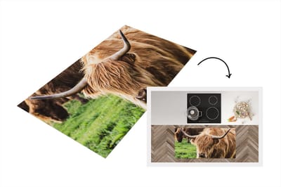 Keukenloper - Loper keuken - Koe - Hooglander - Dieren - 120x60 cm - Keukenloper vinyl