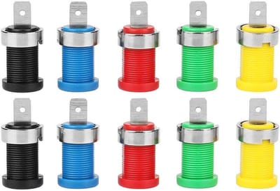 10 Stuks 4mm Banaanstekker Aansluitingen voor Paneelmontage in Diverse Kleuren