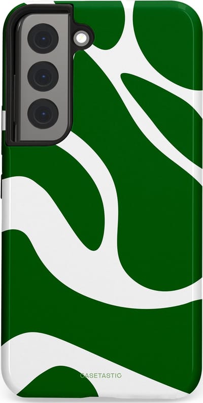 Casetastic Hoesje Geschikt voor Samsung S22 - Stijlvolle Beschermende Duo-layer Case - Groene Golven