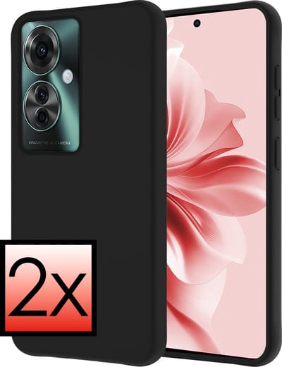 Hoesje - 2 Stuks - Geschikt voor OPPO Reno 11F - Sterk & Shockproof - Case Siliconen - Back Cover - Telefoon Hoes - Zwart