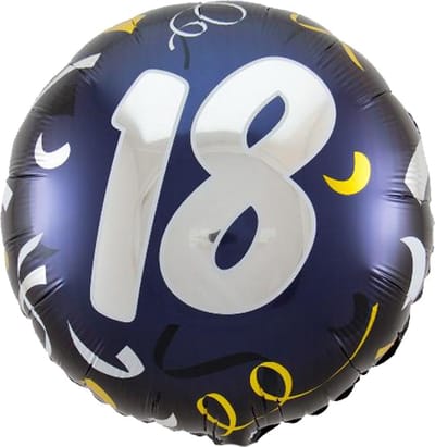 Folat - Folieballon 18 Jaar Folat BLAUW 45 cm