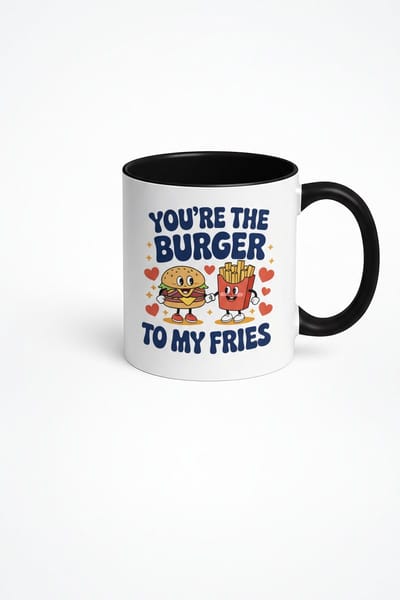 Liefdes Mok - Jij bent mijn Burger tot mijn Friet | Grappig Koppel Cadeau voor Valentijn & Jubileum