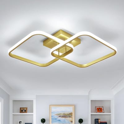 Haobosic - Moderne LED plafondlamp 42W 4725lm, vierkant 3000K, aluminium, voor woonkamer, slaapkamer, keuken, hal, badkamer, 64cm