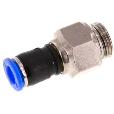 8mm & G3/8'' Draaidoorvoer Insteek Buitendraad Vernikkeld Messing/PBT NBR