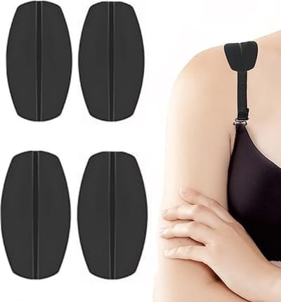 2 paar - Ademend Siliconen BH-bandjes Pads - siliconen bh-band kussens houder - zachte siliconen bh-wandkussens - voor vrouwen - antislip schouderbeschermers pads - zwart