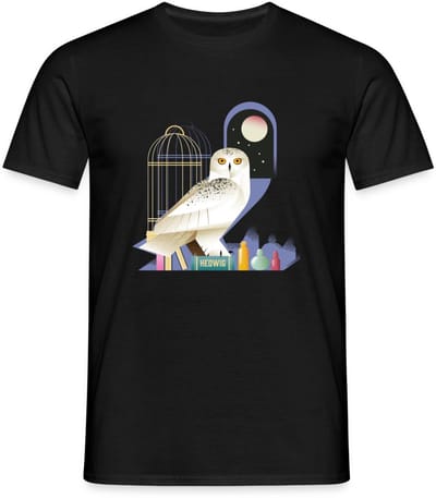 Harry Potter Hedwig De Uil Bij Nacht T-Shirt Heren