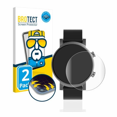 BROTECT - Screenprotector voor Mobvoi Ticwatch E3 - Folie Beschermfolie transparant volledig dekking - 2 Stuks