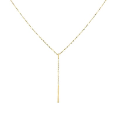 Mint15 Ketting klein balkje/staafje - Chique Y-ketting - Goudkleur RVS/Stainless Steel