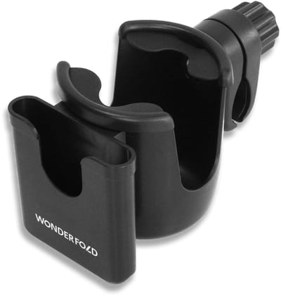 WonderFold WCPH Beker- en telefoonhouder - Voor Kinderwagen - Bolderkar - Zwart - Rubber