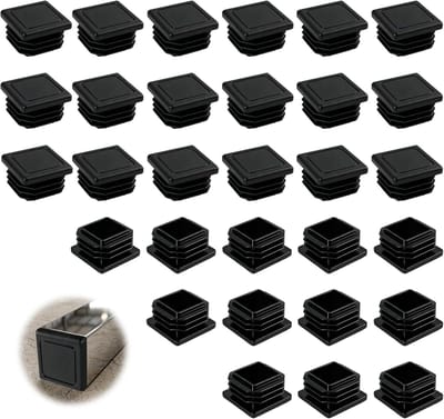 Lamellenstoppen Vierkant - Buiskappen Afdekking - Meubels Beschermen - UV-bestendig Materiaal - 30x30 mm 30 Stuks - Zwart