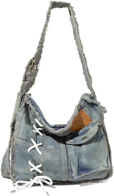 Denim Tas - Schouder Crossbody - Dagelijks Gebruik - Veelzijdige Stijl - 1x1x1 cm - Blauw