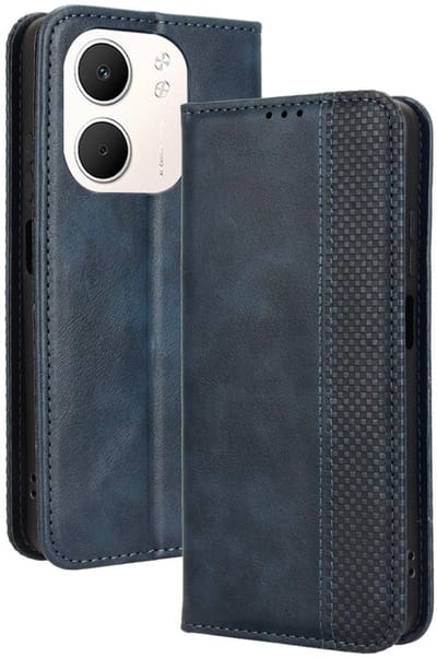 Coverup Hoesje - Geschikt voor OPPO A5x Hoesje - Coverup Vintage Style Book Case - Blauw