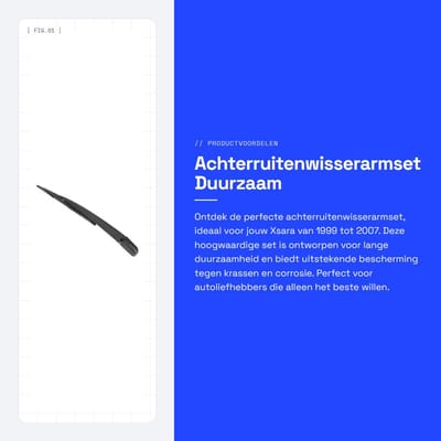 Dailygoods- Achterruitenwisserarmset Duurzaam - Antikras - Anticorrosief - Eenvoudige Installatie - Geschikt voor Xsara N68 2007 - Lange Levensduur - Wisserarm