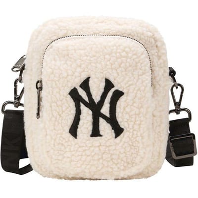 MLB New York Yankees Fleece Wol Mini Schouder Crossbody Tas Dames tassen Wit 32BGDF011-50I White beige