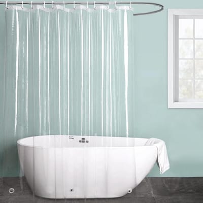 Transparante Douchegordijn 180 x 200 cm, Schimmelbestendig, Waterdicht, Inclusief 12 Haakjes, Ideaal voor Badkamer en Douchegebruik