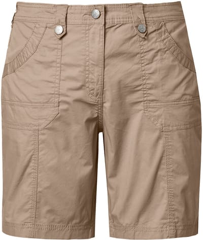 Ulla Popken - Dames - Cargo-bermuda comfortabele tailleband 4-pocket model - Cement - Maat 50