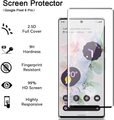 Full Cover Glass Screen Protector with Fingerprint Recognition Circle for Google Pixel 6 Pro