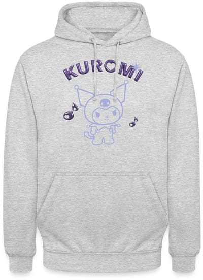 Kuromi Omtrekontwerp Met Paarse Chrome Letters Hoodie Unisex