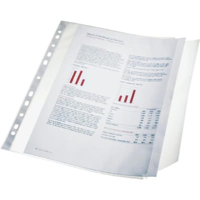 Esselte A4 documenthoezen, 90mic, 10 stuks, met klep