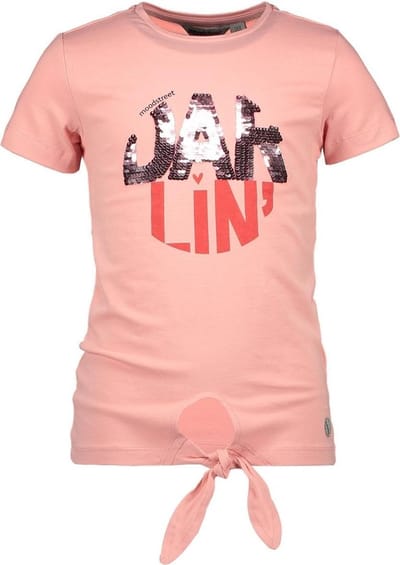 Moodstreet Meisjes t-shirts & polos Moodstreet MT t-shirt knotted stroke Pink 86/92