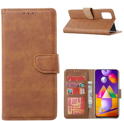 Hoesje Geschikt Voor Samsung Galaxy A42 5G hoesje bookcase Bruin - Galaxy A42 wallet case portemonnee hoes cover