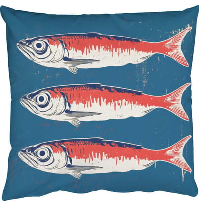 Sierkussens - Kussentjes Woonkamer - 50x50 cm - Vissen - Rood - Blauw