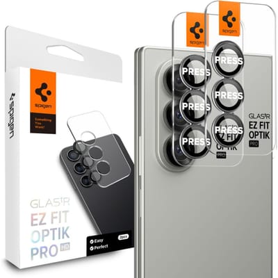 Spigen Camera Lens Protector Geschikt voor Samsung Galaxy Z Fold 8 Ultra / Fold 7 - Glas.tR EZ Fit Optik Pro - 9H Tempered Glass - Gemakkelijke Installatie - zwart 2-Pack