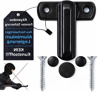 Raambeveiliging - Raamslot grendel - Inbraak voorkomen - Discreet design - 8 stuks - Zwart