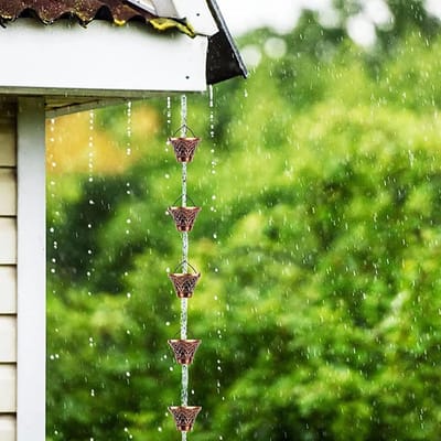 Regenkettingen - Decoratieve buis - Waterafvoer tuin - Corrosiebestendig koper - 27 meter - Koperkleurig