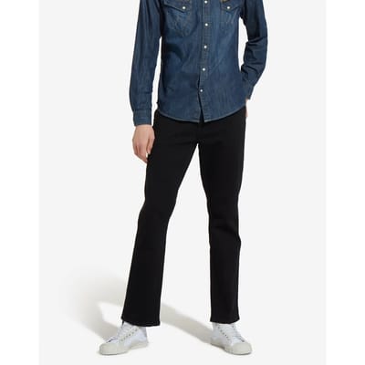 Wrangler Texas Low Stretch Black Overdye Heren Jeans - Spijkerbroek voor Mannen - Zwart - Maat 44/34