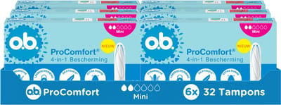 o.b. ProComfort Advanced Mini - 4-in-1 bescherming - tampons - tampon lichte tot normale menstruatiedagen - 6x32 tampons
