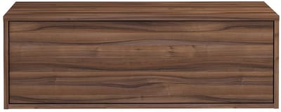 Vente-unique Zwevend badkamermeubel onder wastafel - Donker naturelkleurig - 94 cm - TEANA II