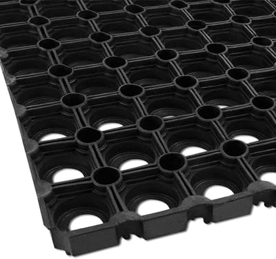 Rubberen Grastegel - Gazonbescherming Mat - Tuinonderhoud - Gras Groeit Door Gaten - 100 x 550 cm - Zwart