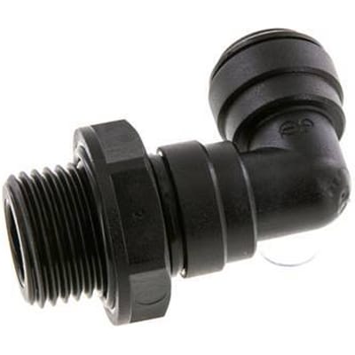 10mm x G1/2'' 90 graden L-verbinding POM Insteekfitting Buitendraad Draaibaar NBR