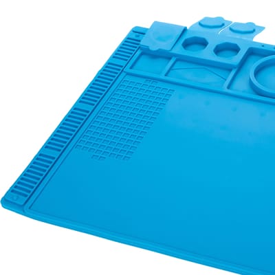 Rosfix Silikonmat Antistatisch met Metalen Basis - Magnetische Sectie - 480x320mm, 8mm, 500°C