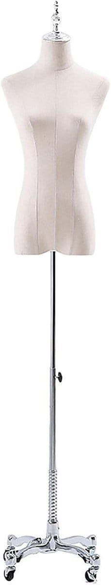 Dames Mannequin - Jurkvorm Torso - Kleding Presenteren - Verstelbare Hoogte - Medium Maat - Wit Kroonhoofd