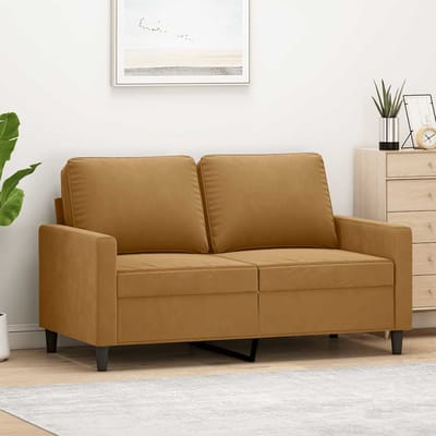 vidaXL - Tweezitsbank - 120 - cm - fluweel - bruin