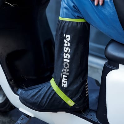 Waterdichte Overschoenen met Rits – Overschoenen fiets – Herbruikbare Regenschoenen voor Fiets & Scooter – Reflecterend, Antislip & Opvouwbaar – Schoenhoezen voor Fietsen, Wandelen, Kamperen & Motorkleding – Maat 36-37