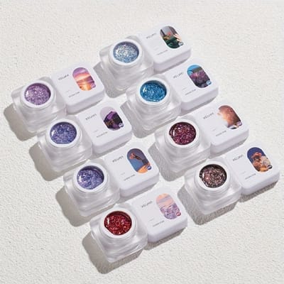 Set van 8 stuks chroom platina glitter gel nagellak, glanzende UV LED verwijderbare nagellak, modieuze heldere glitter nagelkleuren, doe-het-zelf manicure cadeau voor meisjes en vrouwen