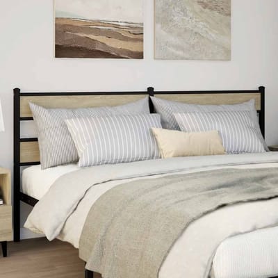 vidaXL - Vervangend - hoofdbord - 180 - cm - ijzer - en - sonoma - eikenkleurig