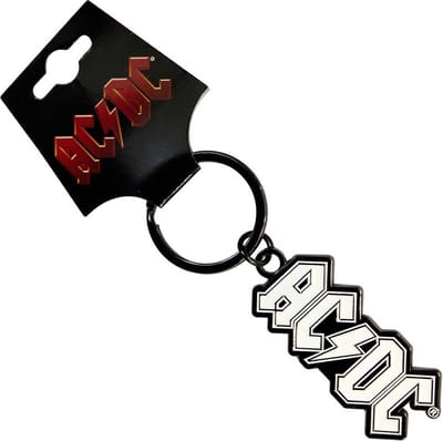 AC/DC - Logo Mono Sleutelhanger - Zilverkleurig/Wit