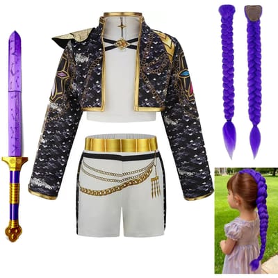 Costume K-POP Enfants Chanteur Cosplay Robe Filles pour Fête d'Anniversaire Halloween Carnaval Size120(110-120cm) black