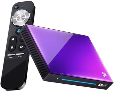 DrPhone GPU17 - Android 14 TV Box – Krachtige 8-Core Mediaspeler met 4K@120fps, WiFi 6, Bluetooth 5.4 en AI HDR Technologie - 4GB RAM + 32GB opslag – Spraakbediening Via Airmouse - Paars