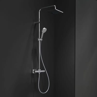 hansgrohe Vernis Shape - Showerpipe - EcoSmart waterbesparend - 230mm maat - 1 straalfunctie - Chroom - Met thermostaat