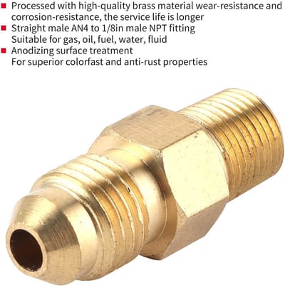 Dailygoods - Messing Olie Gas Fitting Koppeling - Universele Brandstof Adapter - Eenvoudig te installeren - 1/8 inch Male - Duurzaam en roestbestendig
