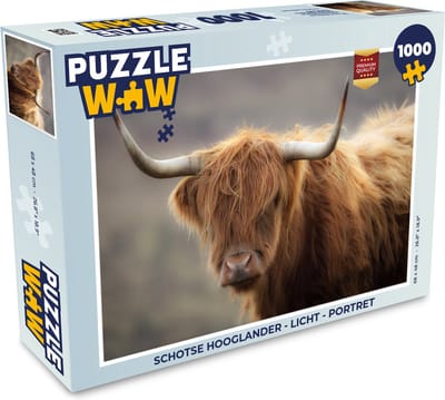 Puzzel Schotse hooglander - Licht - Portret - Legpuzzel - Puzzel 1000 stukjes volwassenen