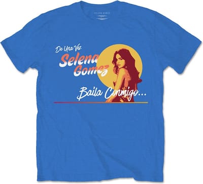 Selena Gomez - Mural Heren T-shirt - S - Blauw