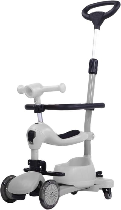 Driewieler voor Peuters - Kinderfiets 3-in-1 - Buiten Spelen - Veiligheidsleuning & LED - 58 x 34 x 19.5 cm